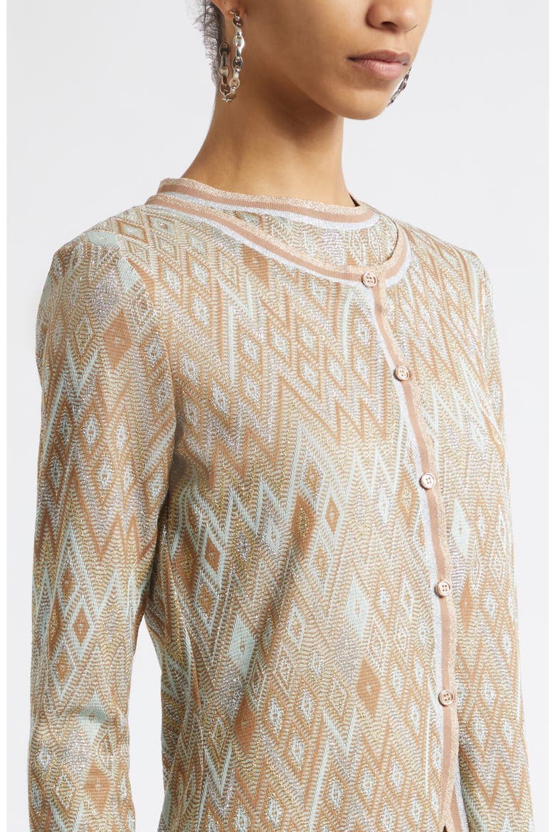 McKenna Diamond Jacquard Cardigan, Alternate, color, GOLD DIAMOND