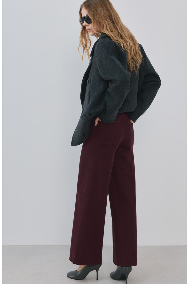 Seamed High Waist Wide Leg Jeans, Alternate, color, WINE
