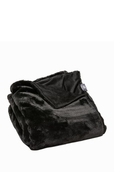 Faux Fur Throw - 50" x 60" - Black