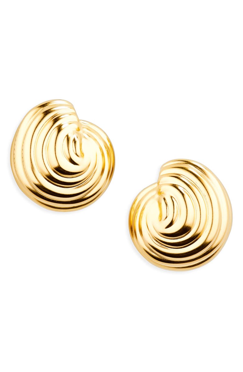 Missoma Spiral Dome Oversize Stud Earrings, Main, color, Gold