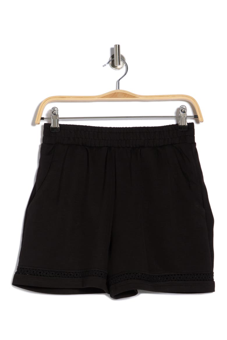 Inset Trim Pull-On Shorts, Alternate, color, BLACK