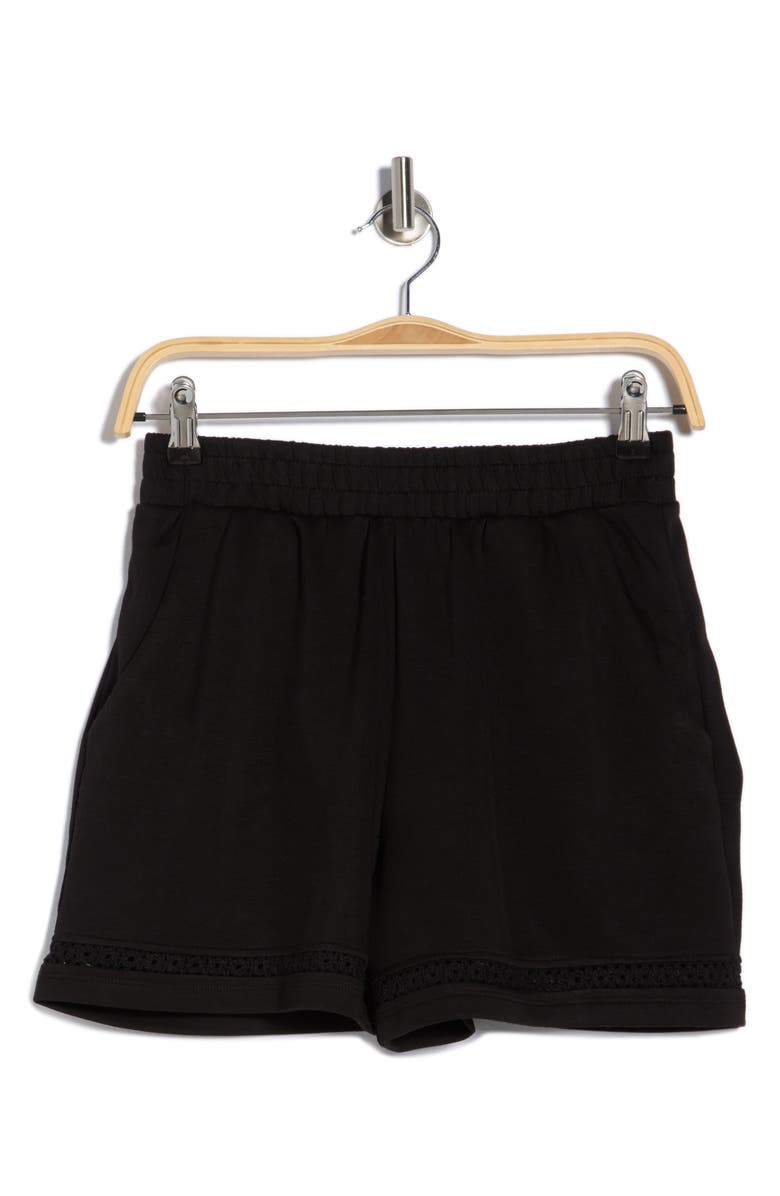 ELIE ELIE TAHARI Inset Trim Pull-On Shorts, Main, color, Black