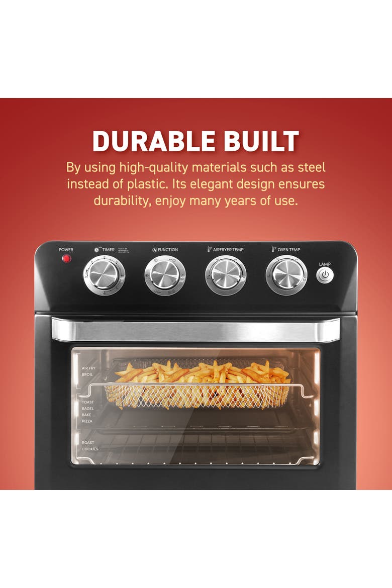25 L Air Fryer Oven with Rotisserie and Dehydrator, Alternate, color, Black / Stainless Steel finish
