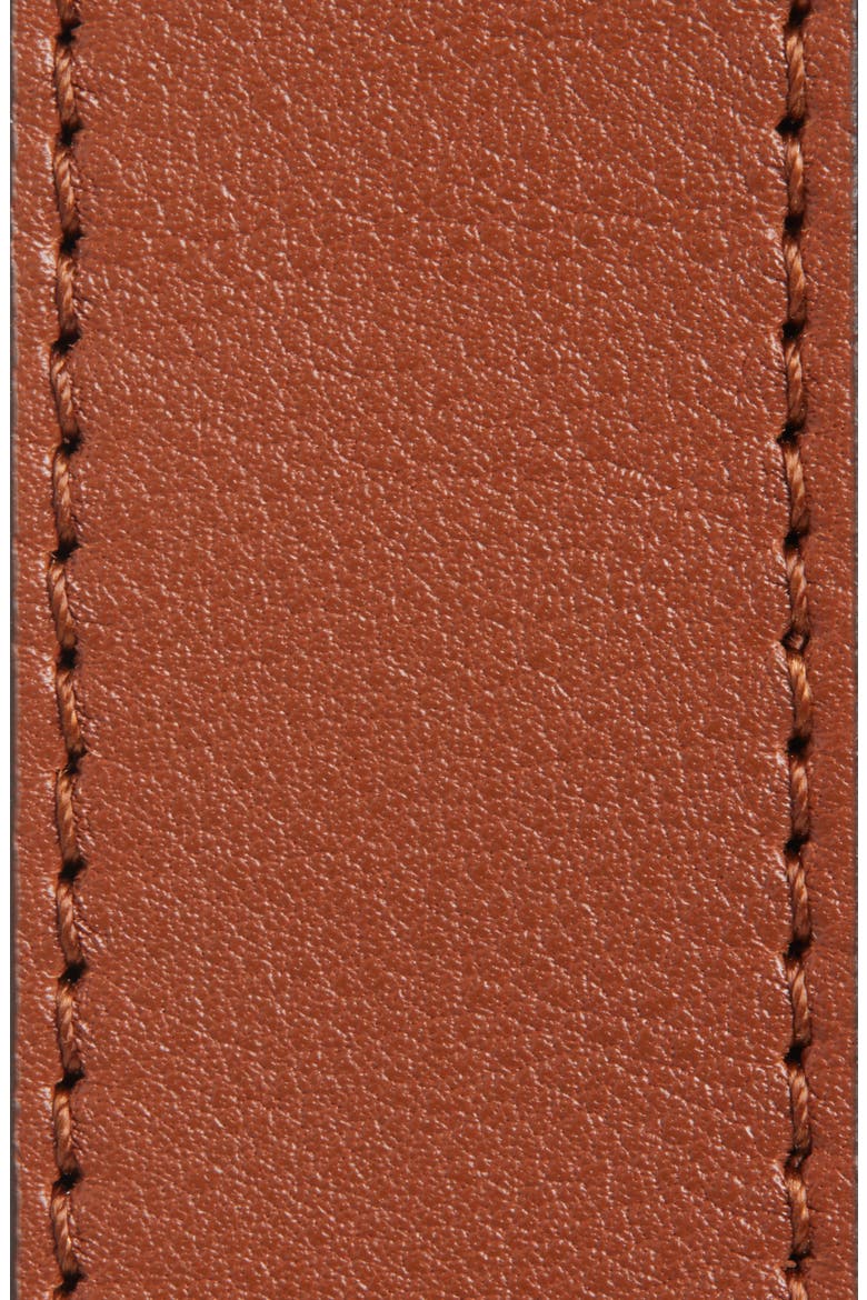 VLOGO Signature Leather Belt, Alternate, color, DEEP CARAMEL
