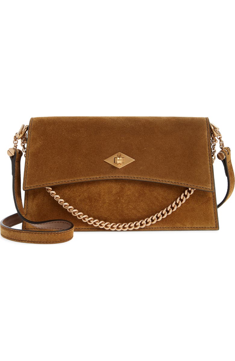 Métier London Mini Roma Suede Crossbody Bag, Main, color,