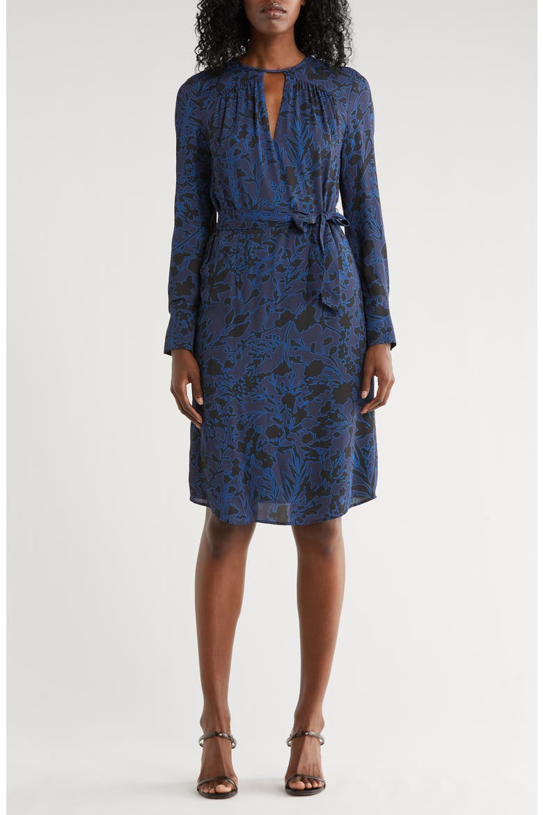 Dibanori Long Sleeve Dress, Main, color, BLUE BLACK