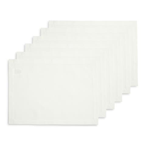 Cotton Linen Plain Placemats Set of 6, 14 x 19 Inch for Dining Table, Holiday and Everyday Table Decor - Dru