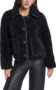 Levi's Faux Fur Jacket with Faux Leather Trim