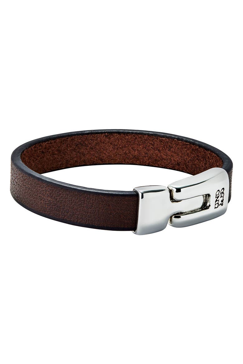 Brown Leather Band, Alternate, color, Silver