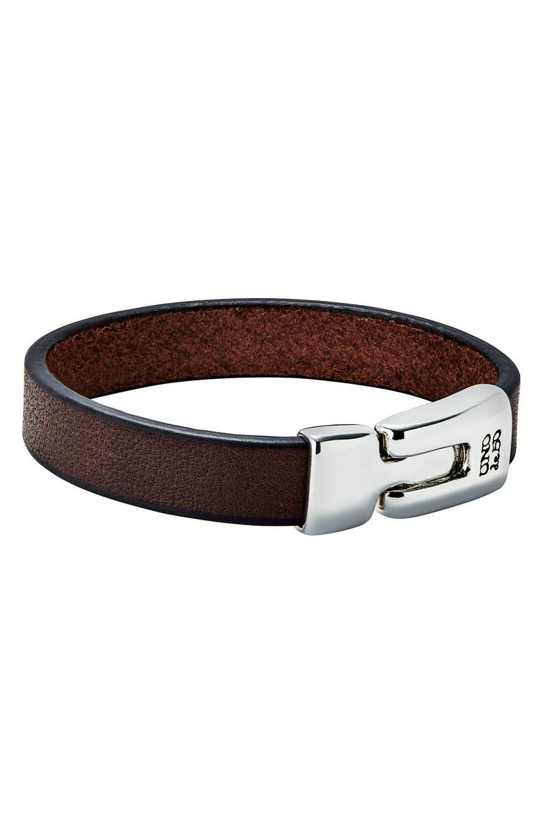 UNODE50 Brown Leather Band, Alternate, color, Silver