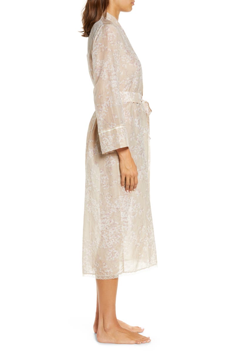 Papinelle Cherry Blossom Cotton & Silk Robe, Alternate, color,
