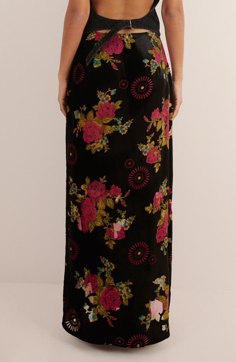 NASTY GAL Floral Devore Maxi Skirt, Alternate, color, Pink