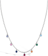 In Season Jewelry Multicolored CZ Dangle Women's Necklace