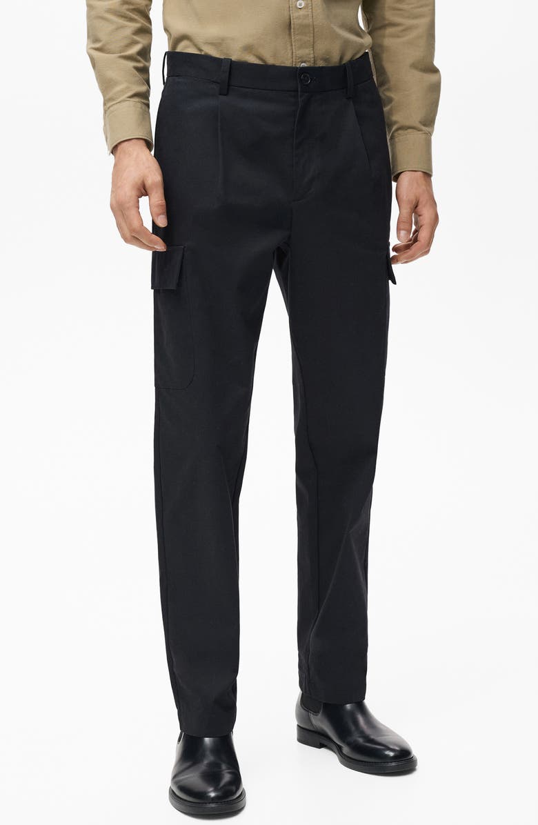 MANGO Regular Fit Cargo Pants, Main, color, Navy