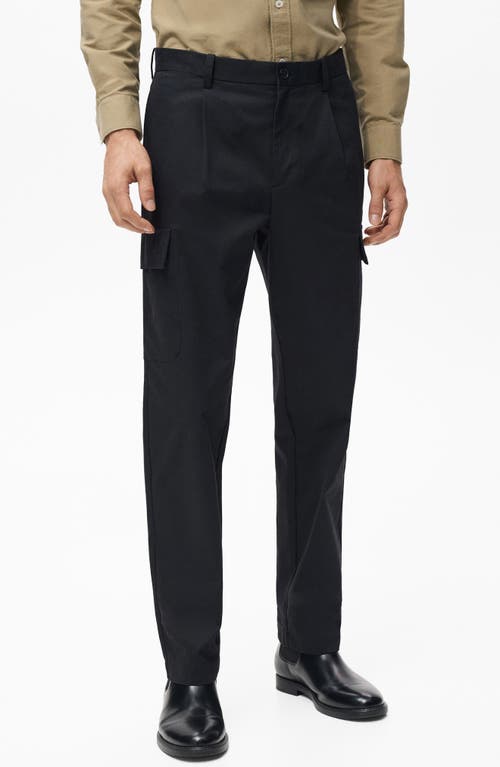 Mango Regular Fit Cargo Pants In Black