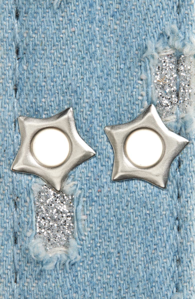 Ruby & Ry Kids' Glitter Star Denim Belt, Alternate, color, Rhodium