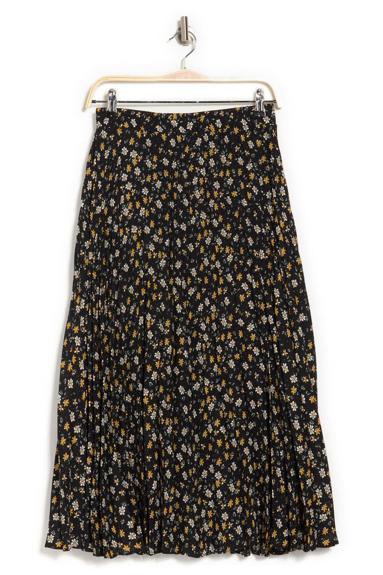 Pleated Midi Skirt, Alternate, color, BKGLTMNL