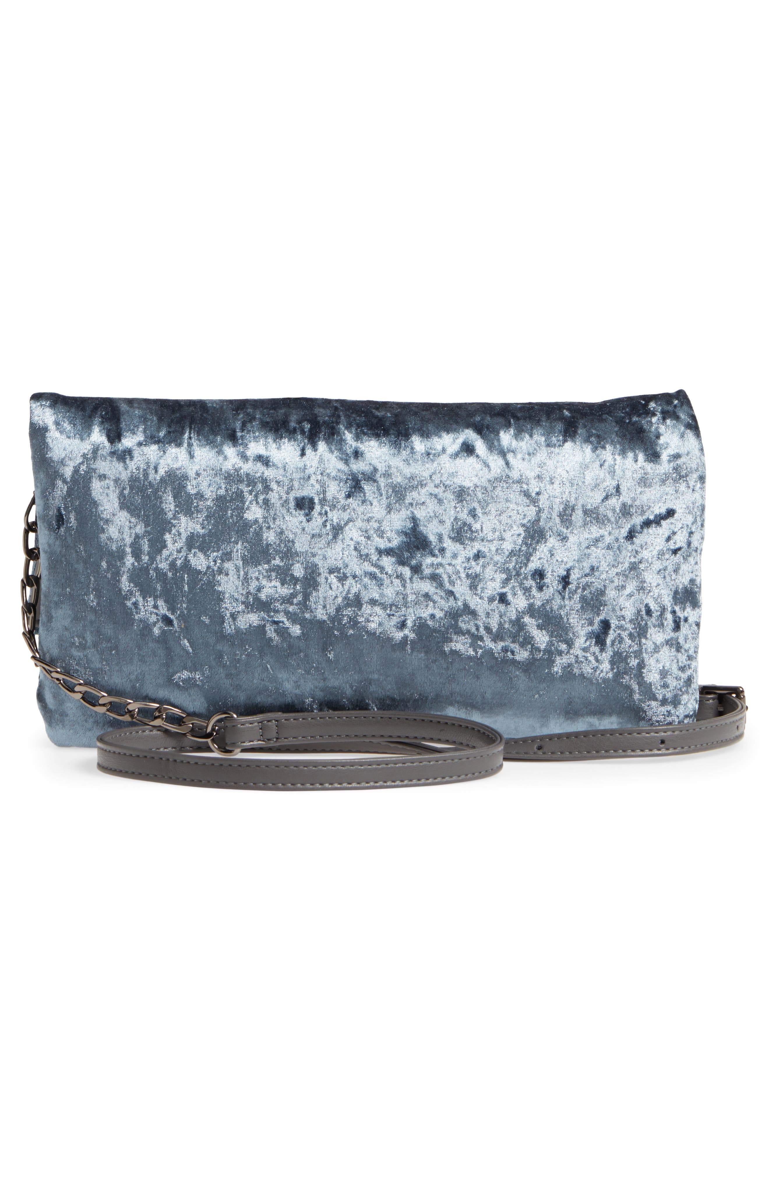 Sole Society Velvet Foldover Clutch, Alternate, color, 