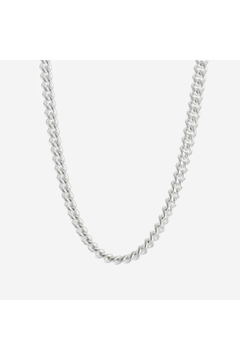 Baby Filed Curb Chain Necklace, Main, color, Silver