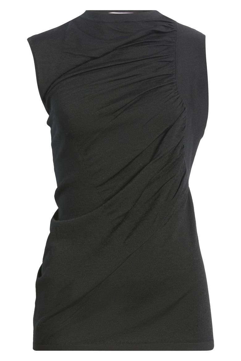 Semisheer Ruched Top, Alternate, color, BLACK