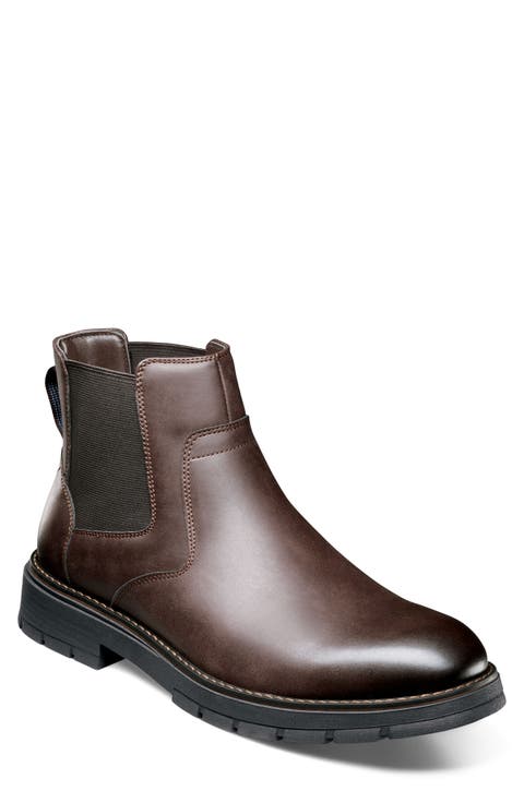 Brady Plain Toe Faux Leather Chelsea Boot
