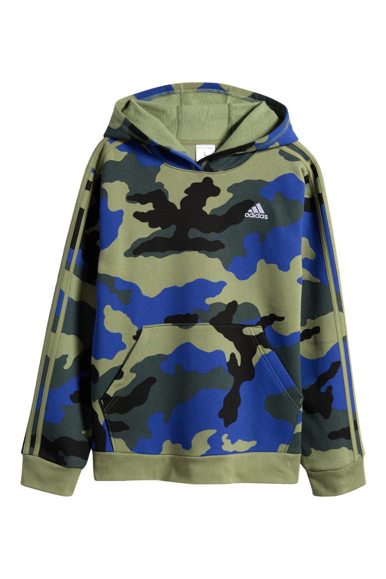 Kids' France Camo Print Hoodie, Main, color, GREEN/ MULTI
