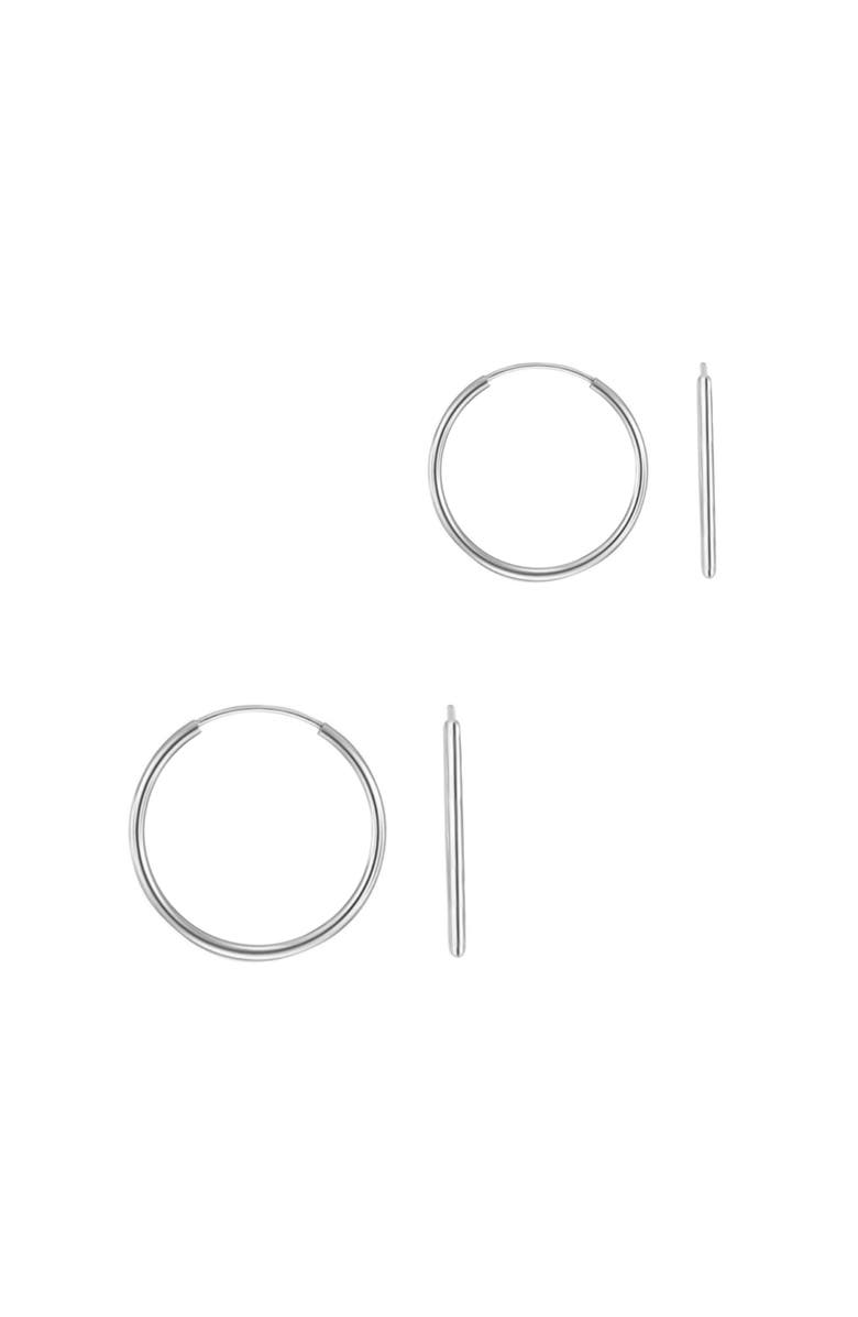 Donatello Gian 2PK Sterling Silver Hoops Set, Main, color, Silver