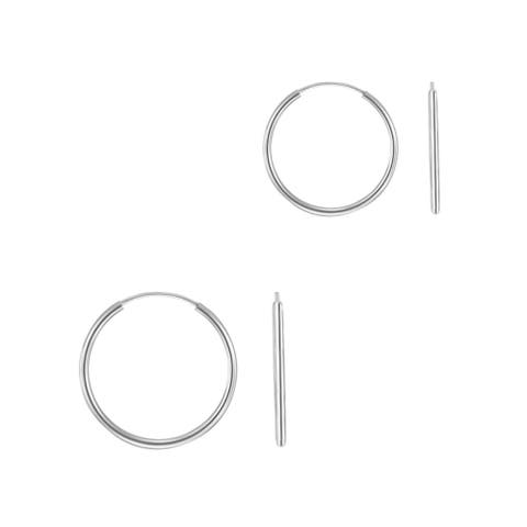 2PK Sterling Silver Hoops Set