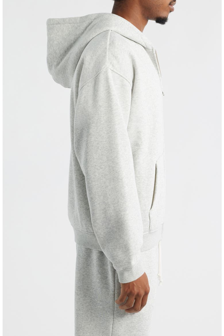 Relaxed Zip-Up Lounge Hoodie, Alternate, color, LIGHT HEATHER GREY