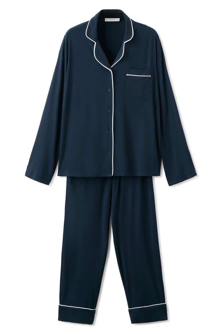 Piped Pajamas, Main, color, INDIGO BLUE