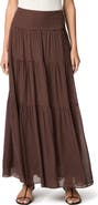 PAIGE Somi Tiered Polka Dot Maxi Skirt