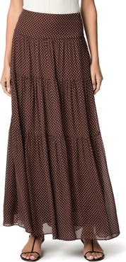 PAIGE Somi Tiered Polka Dot Maxi Skirt