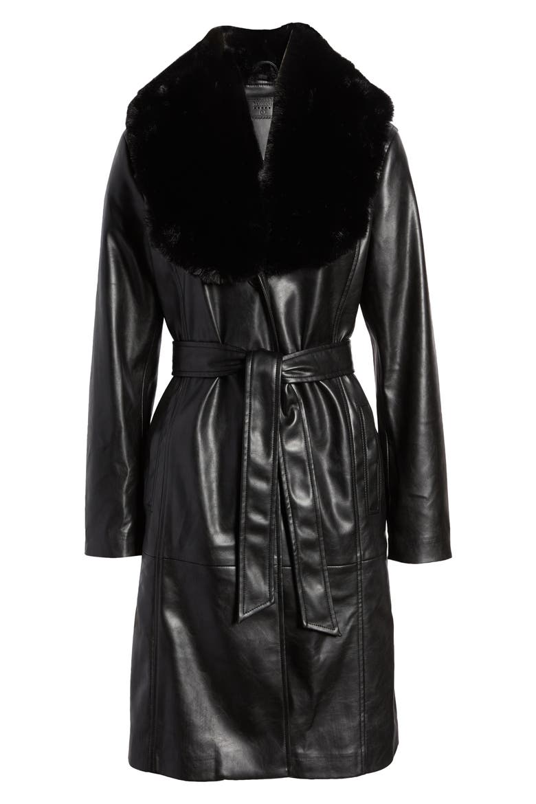 Faux Fur Shawl Collar Trench Coat, Alternate, color, IN THE MOMENT