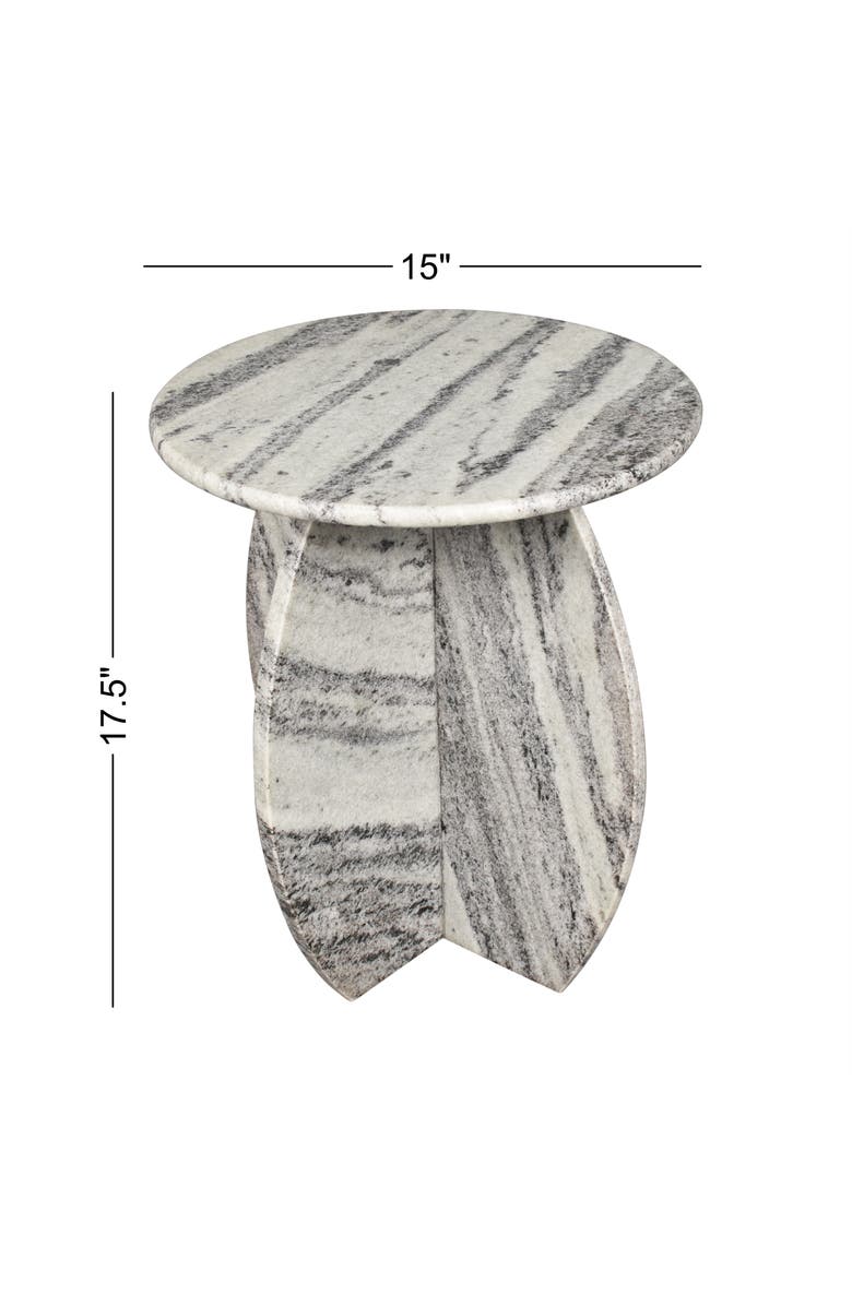 JONATHAN Y Venus 17.5" Contemporary Natural Marble Handmade X-Shaped End Table, Alternate, color, Gray/Black