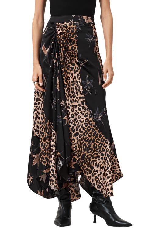 Allsaints Arleen Mixed Print Maxi Skirt In Animal Print