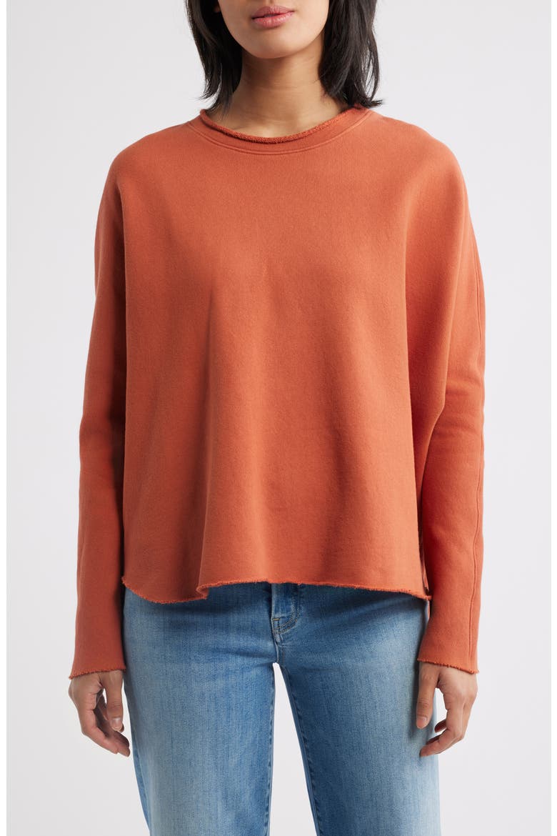 Anna Cotton Fleece Capelet Sweatshirt, Main, color, VINTAGE APRICOT