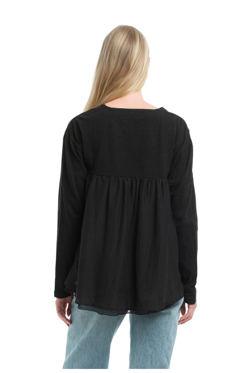 WILT Clothing Button Front Mixed Cardigan, Alternate, color, Black