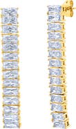 Crislu Cubic Zirconia Linear Drop Earrings