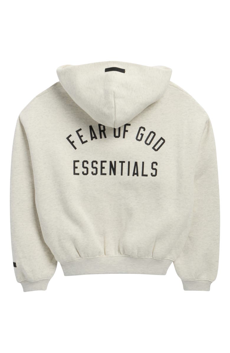 Fear of God Essentials Kids' Classic Zip Hoodie, Alternate, color, Oatmeal Heather/ Light Heather