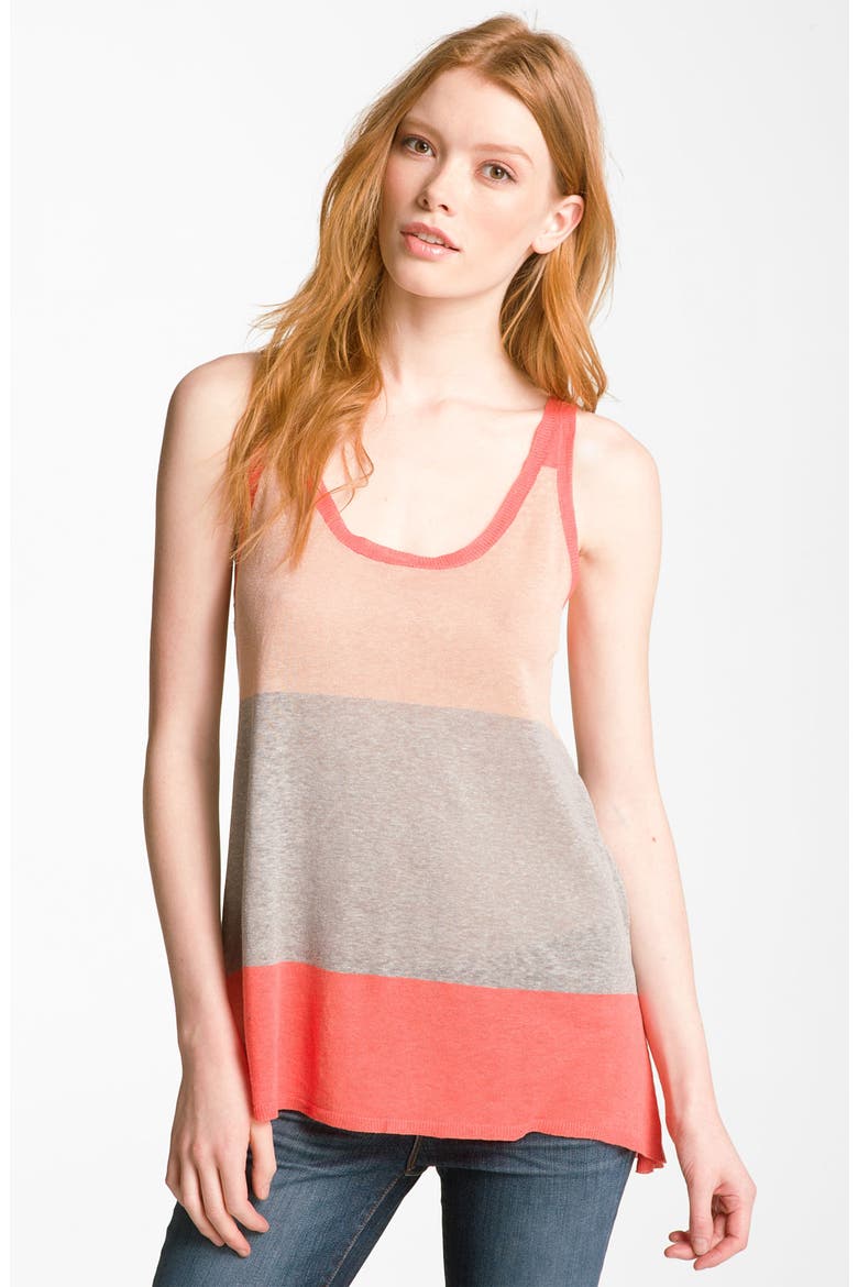 'Kuma' Sheer Colorblock Tank, Main, color, HEATHER MULTI