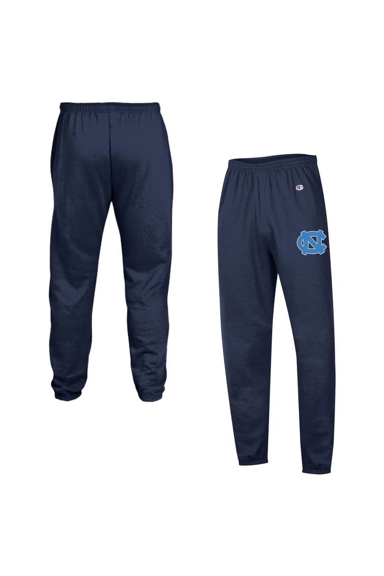 Men's Champion  Navy North Carolina Tar Heels Powerblend Banded Fleece Sweatpants, Main, color, Navy