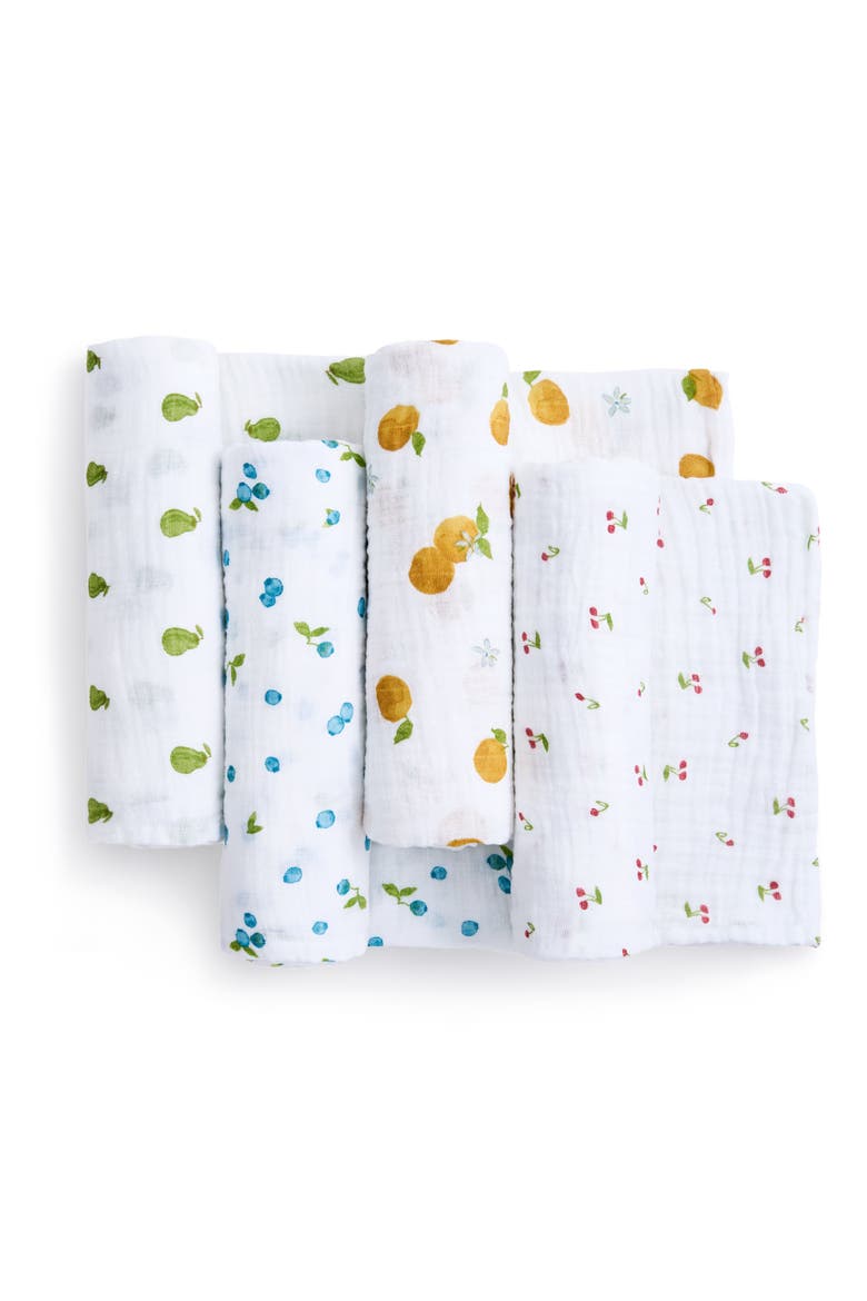 Boutique 4-Pack 100% Organic Cotton Muslin Swaddles, Alternate, color, Fresh Fruit