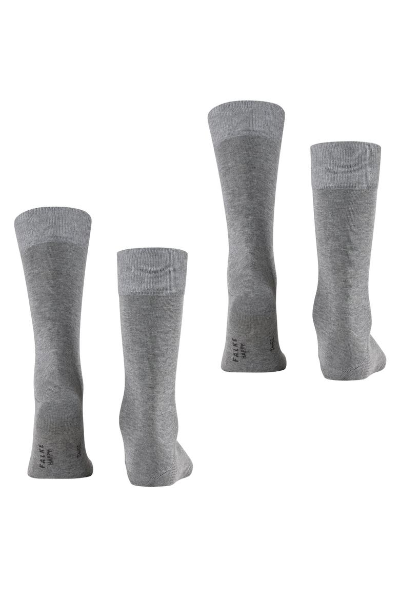 Happy 2-Pack Cotton Socks, Alternate, color, Light Grey Melange