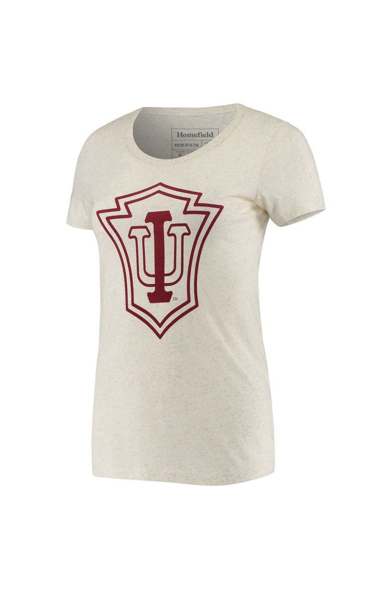 Women's Homefield Heathered Oatmeal Indiana Hoosiers Vintage 1910 IU Crest Tri-Blend T-Shirt, Alternate, color, Oatmeal