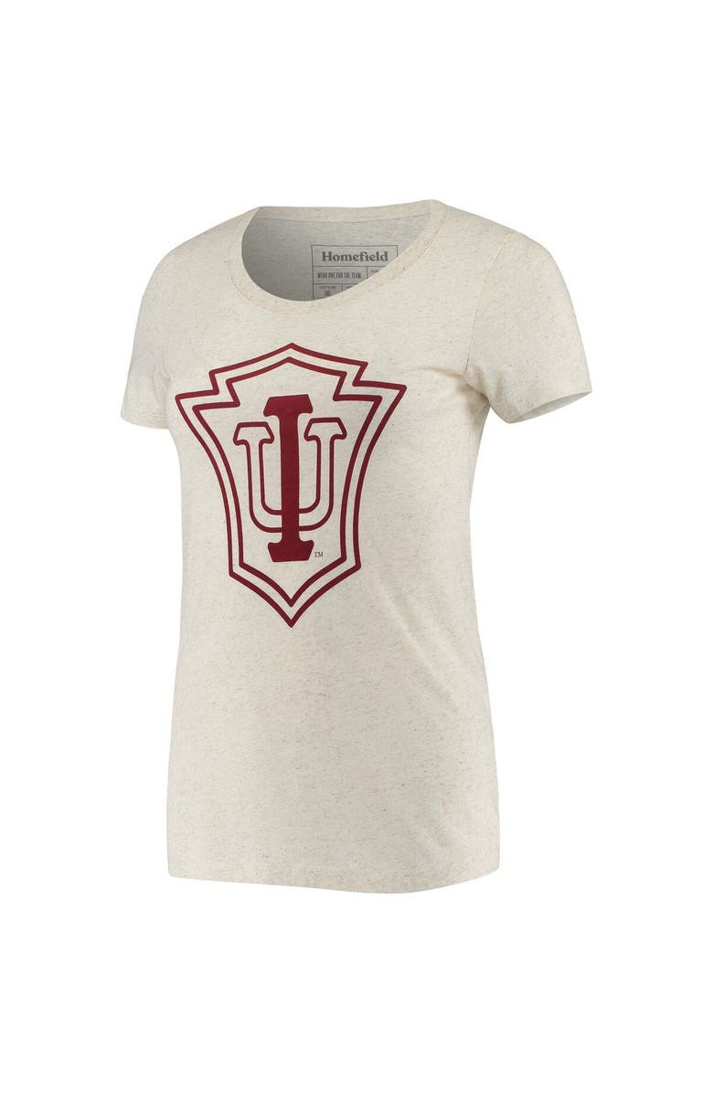 HOMEFIELD Women's Homefield Heathered Oatmeal Indiana Hoosiers Vintage 1910 IU Crest Tri-Blend T-Shirt, Alternate, color,