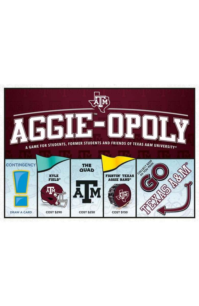 Late for the Sky Aggie Opoly Texas A&M Family Board Game Ages 8+, Main, color, 