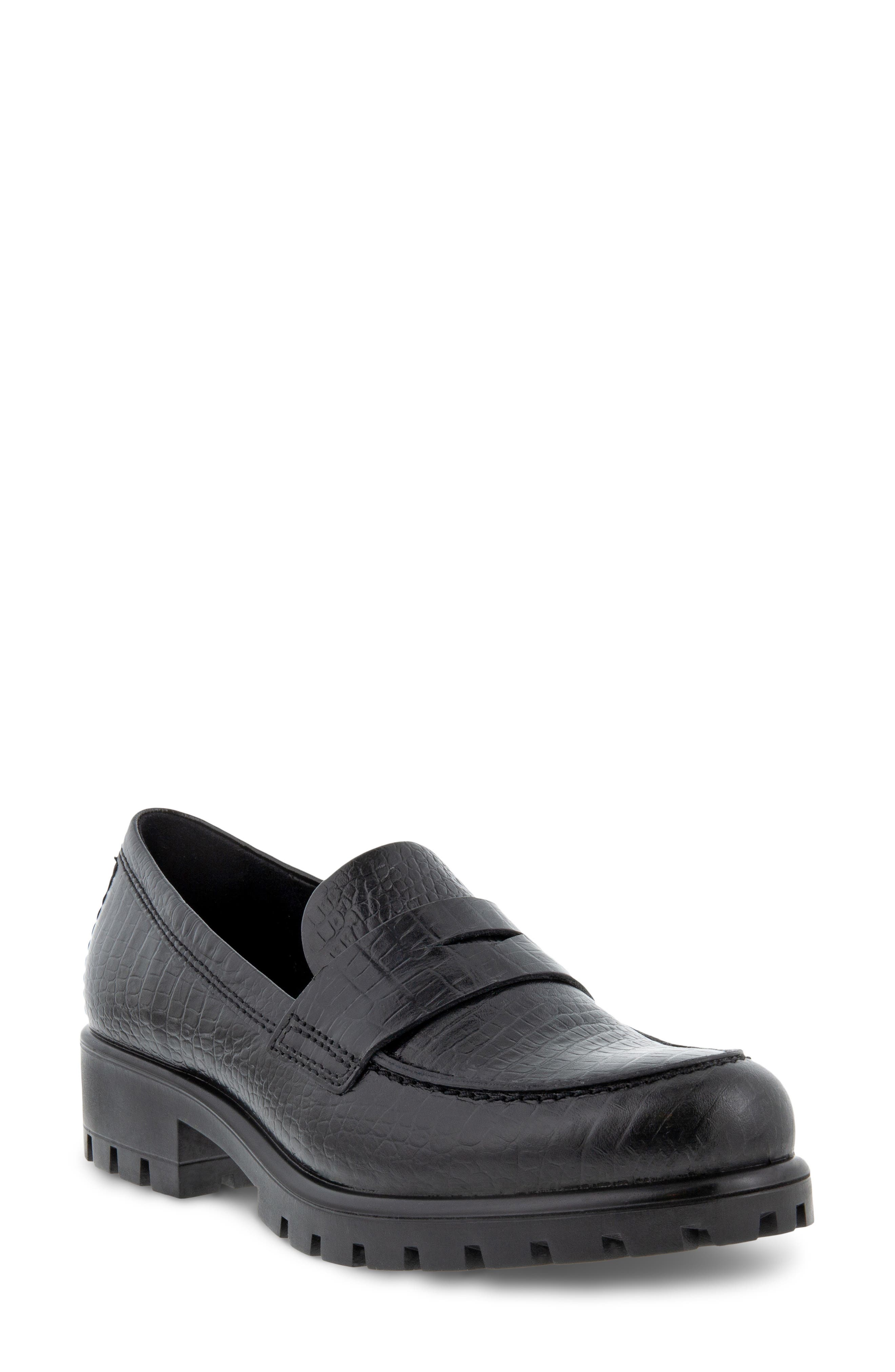 ModTray Penny Loafer, Main, color, BLACK EMBOSSED LEATHER