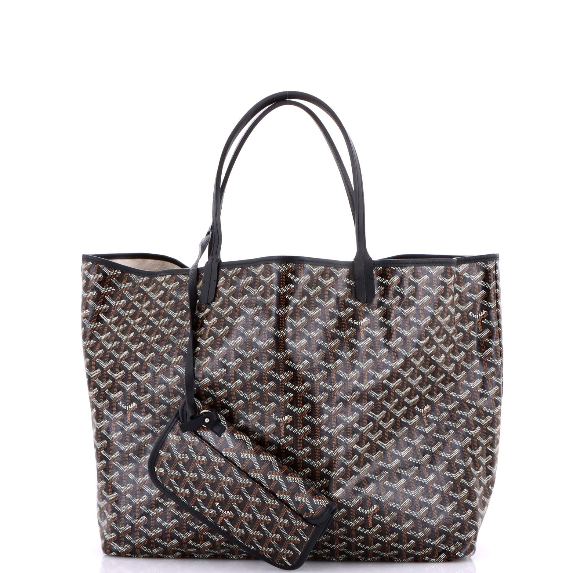 Pre-Owned Goyard Saint Louis Tote Coated Canvas GM, Alternate, color, Black