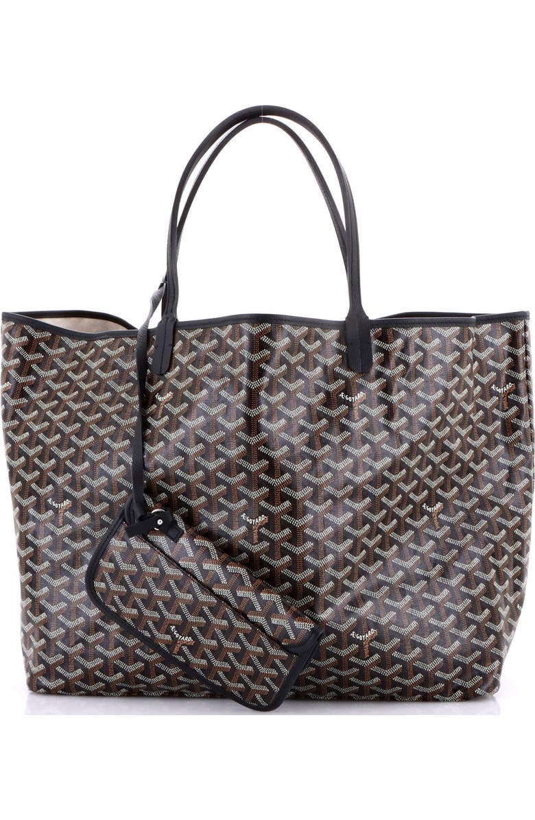 Pre-Owned Goyard Saint Louis Tote Coated Canvas GM, Alternate, color, Black