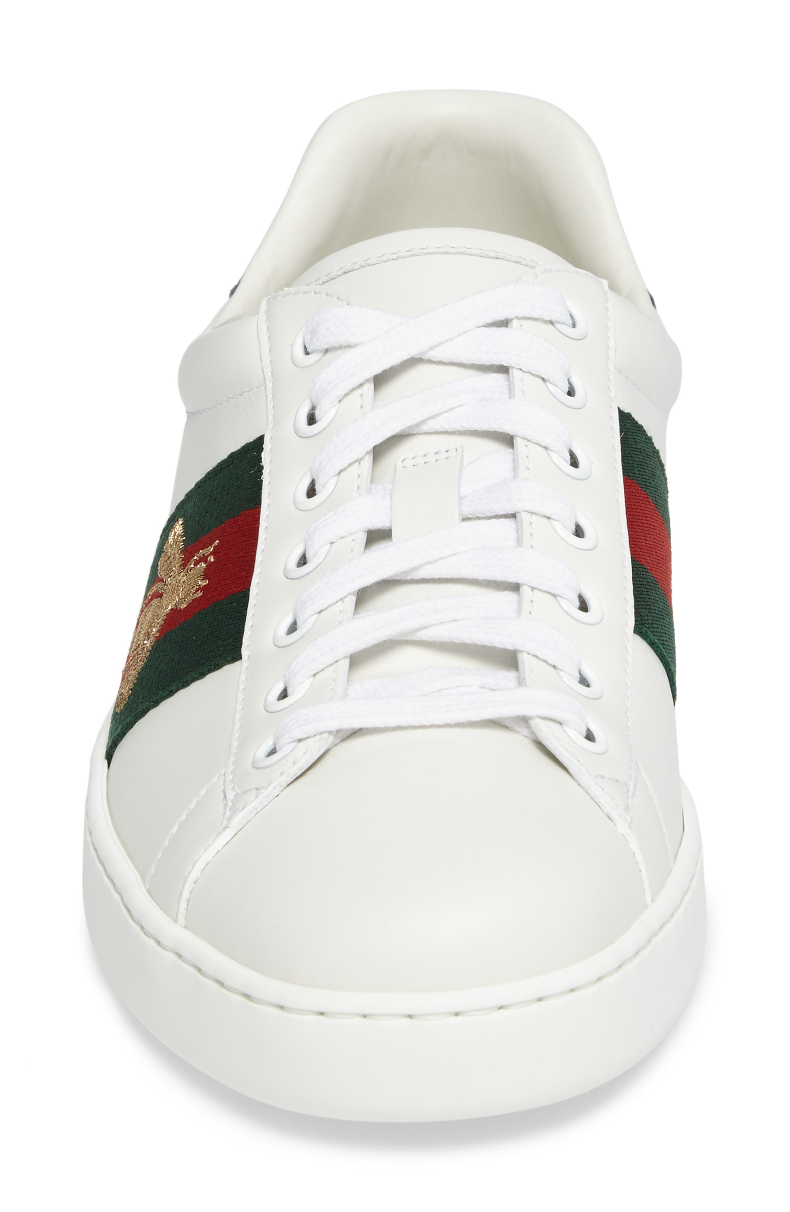 Gucci New Ace Sneaker, Alternate, color, Bianco Multi Leather